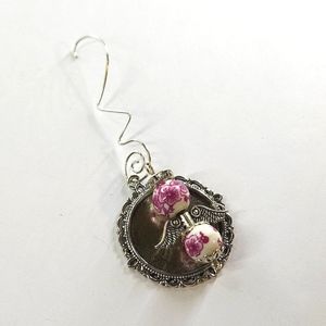 Handmade Beaded Angel & Photo Ornament, Memorial or Bouquet Charm